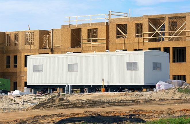 temporary office spaces for rent at a construction site in Beverly Hills